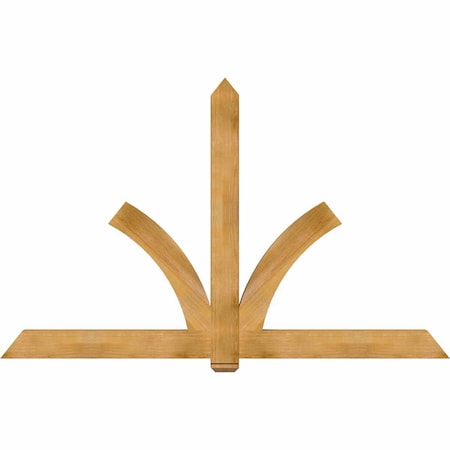 Ekena Millwork Redmond Rough Sawn Timber Gable Bracket, Western Red Cedar, 96"W x 60"H x 4"D x 6"F, 15/12 Pitch GBW096X60X0406RED00RWR